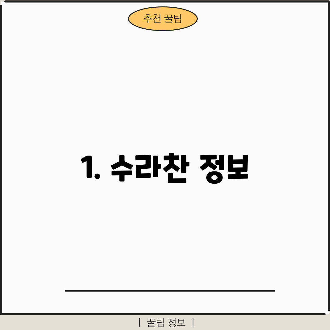 1. 수라찬 정보