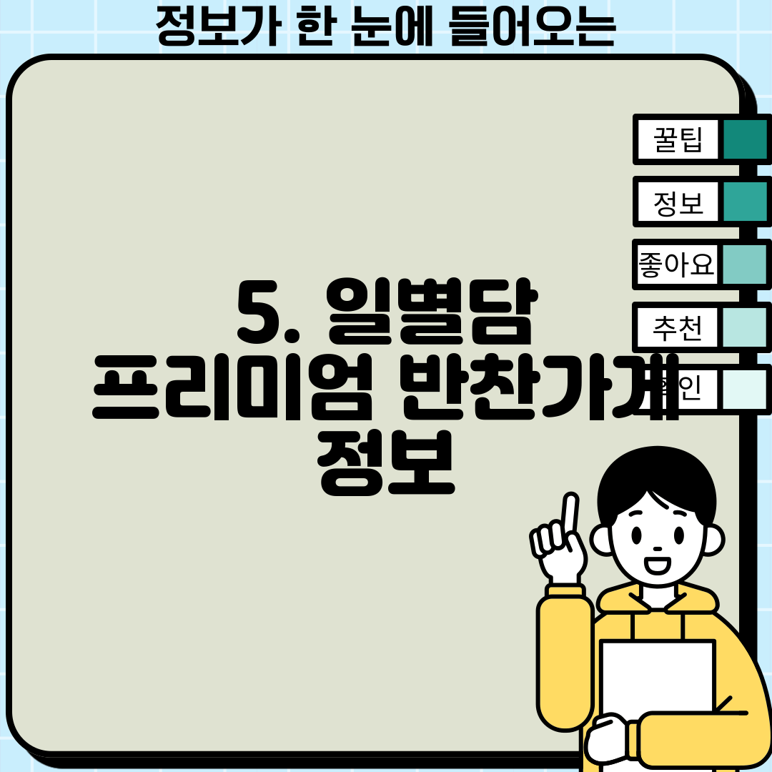 5. 일별담 프리미엄 반찬가게 정보