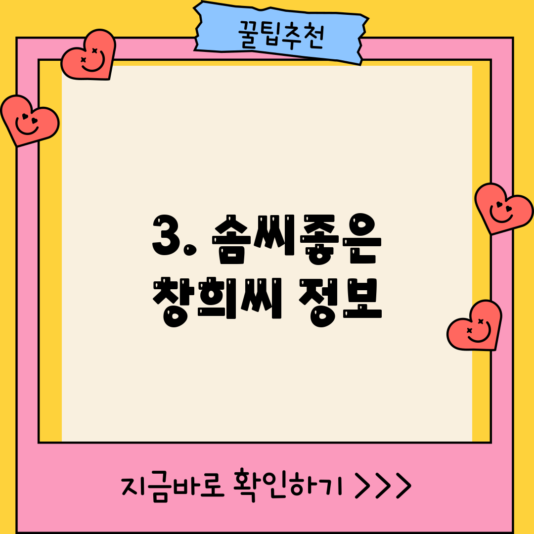 3. 솜씨좋은 창희씨 정보