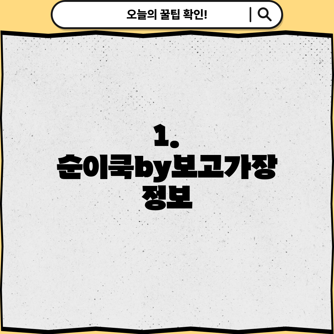 1. 순이쿡by보고가장 정보