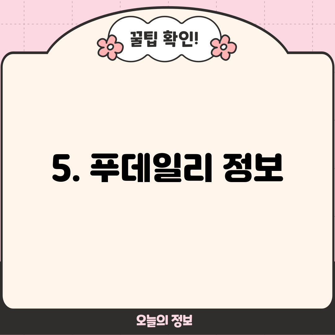 5. 푸데일리 정보