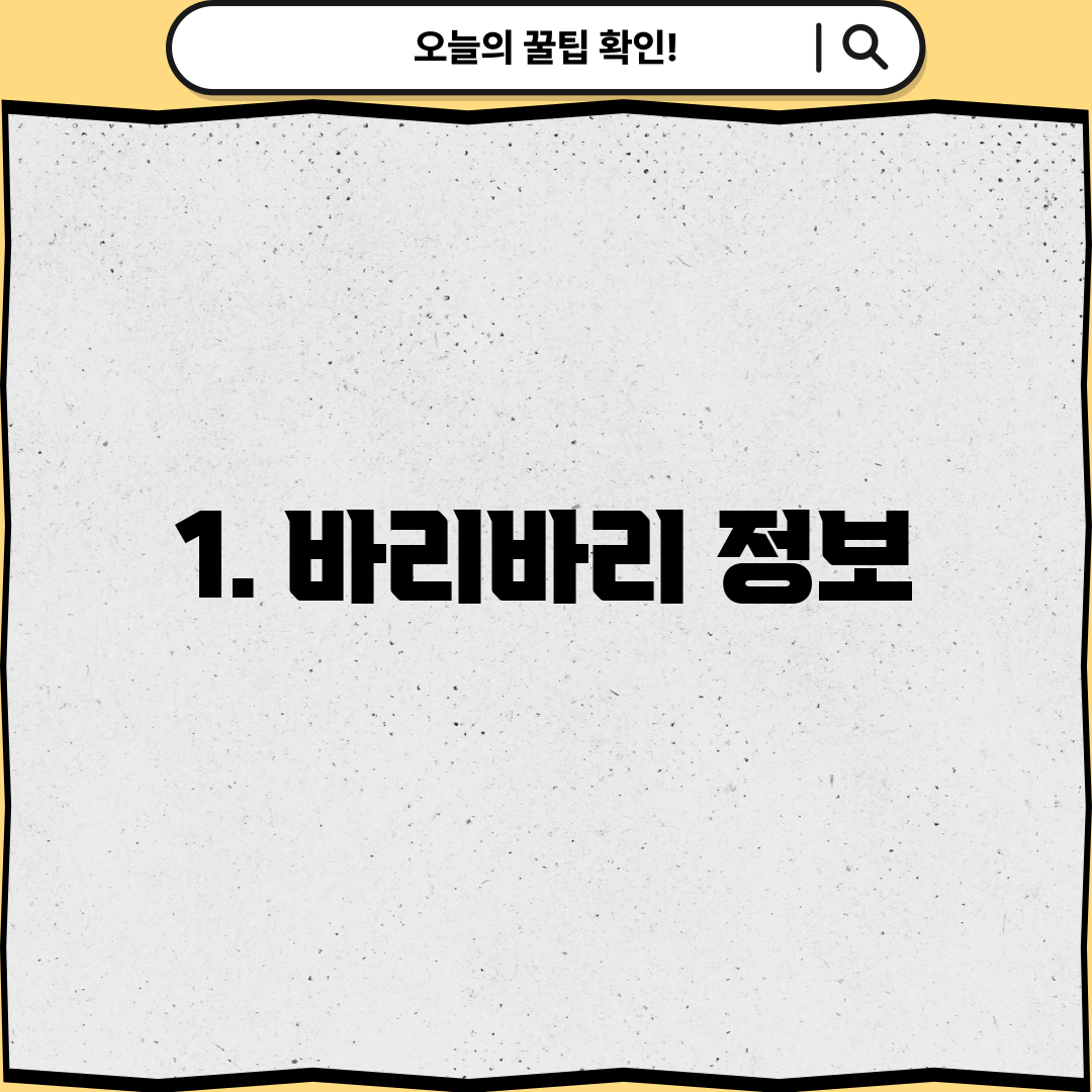 1. 바리바리 정보