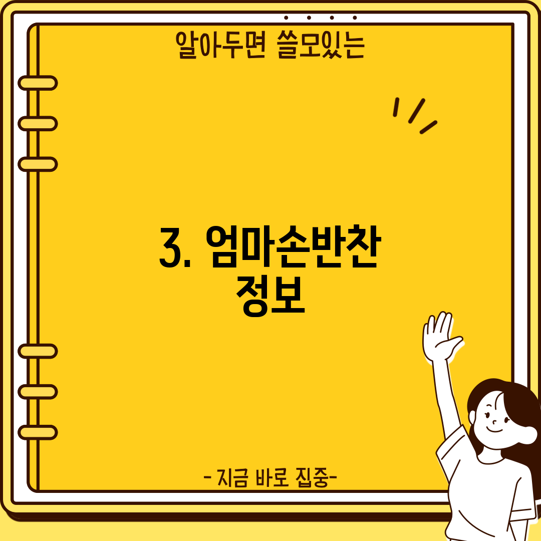 3. 엄마손반찬 정보