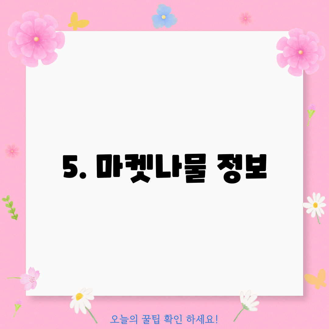 5. 마켓나물 정보