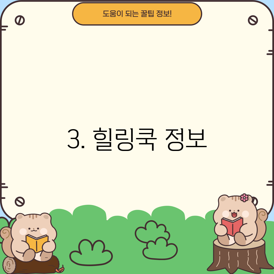 3. 힐링쿡 정보