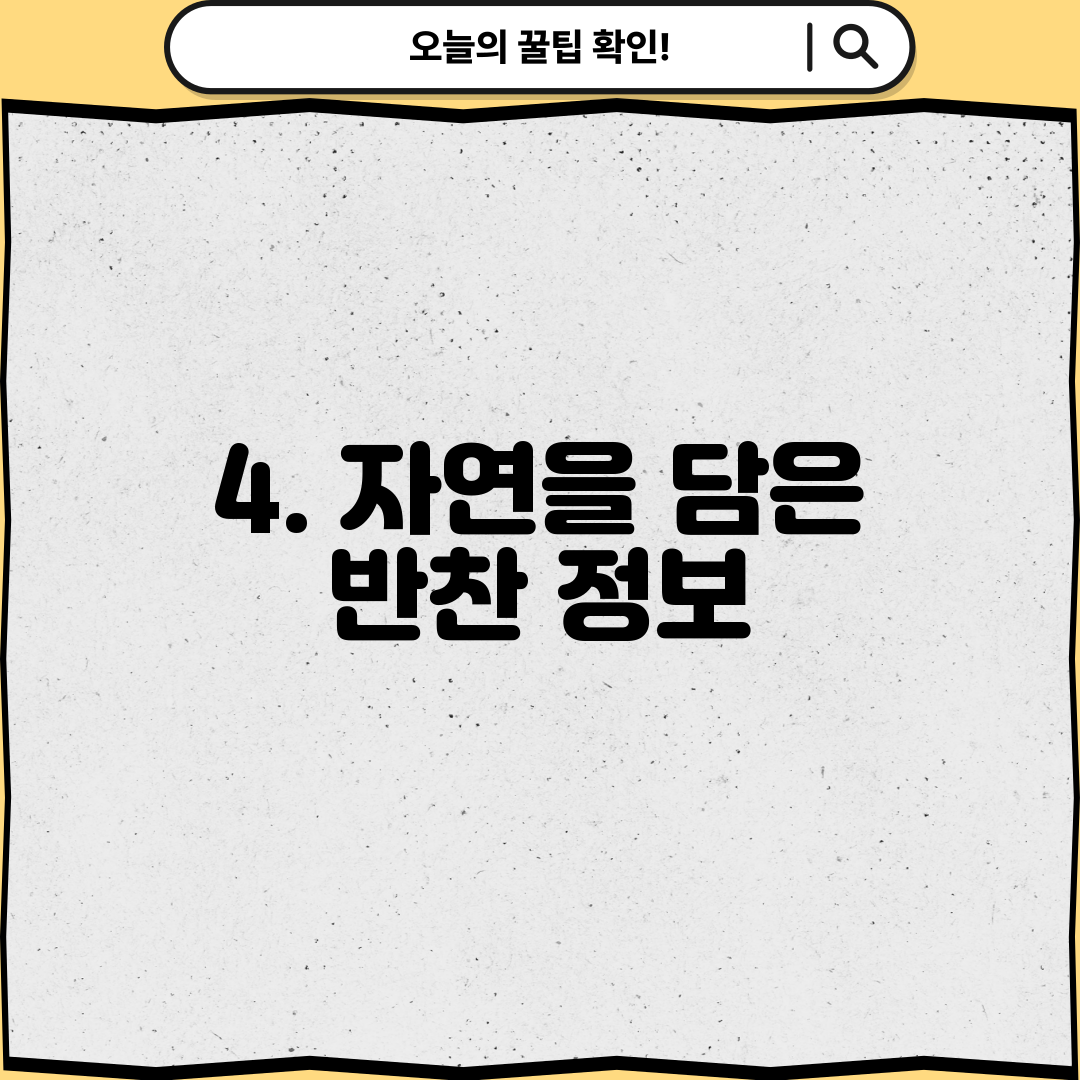 4. 자연을 담은 반찬 정보