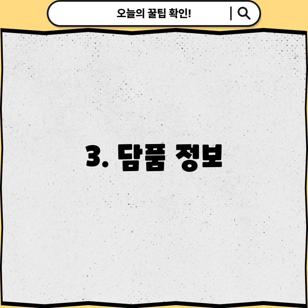 3. 담품 정보