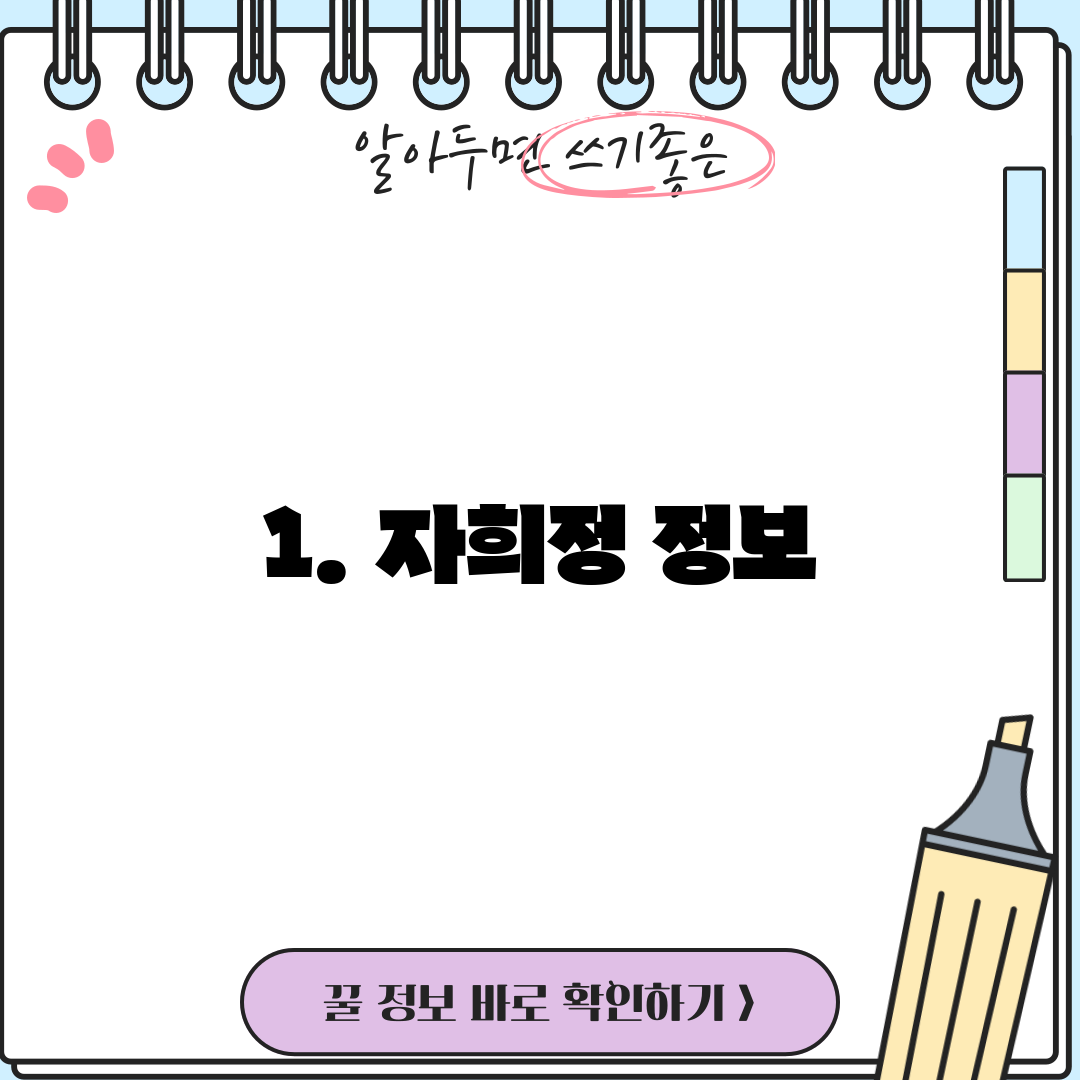 1. 자희정 정보