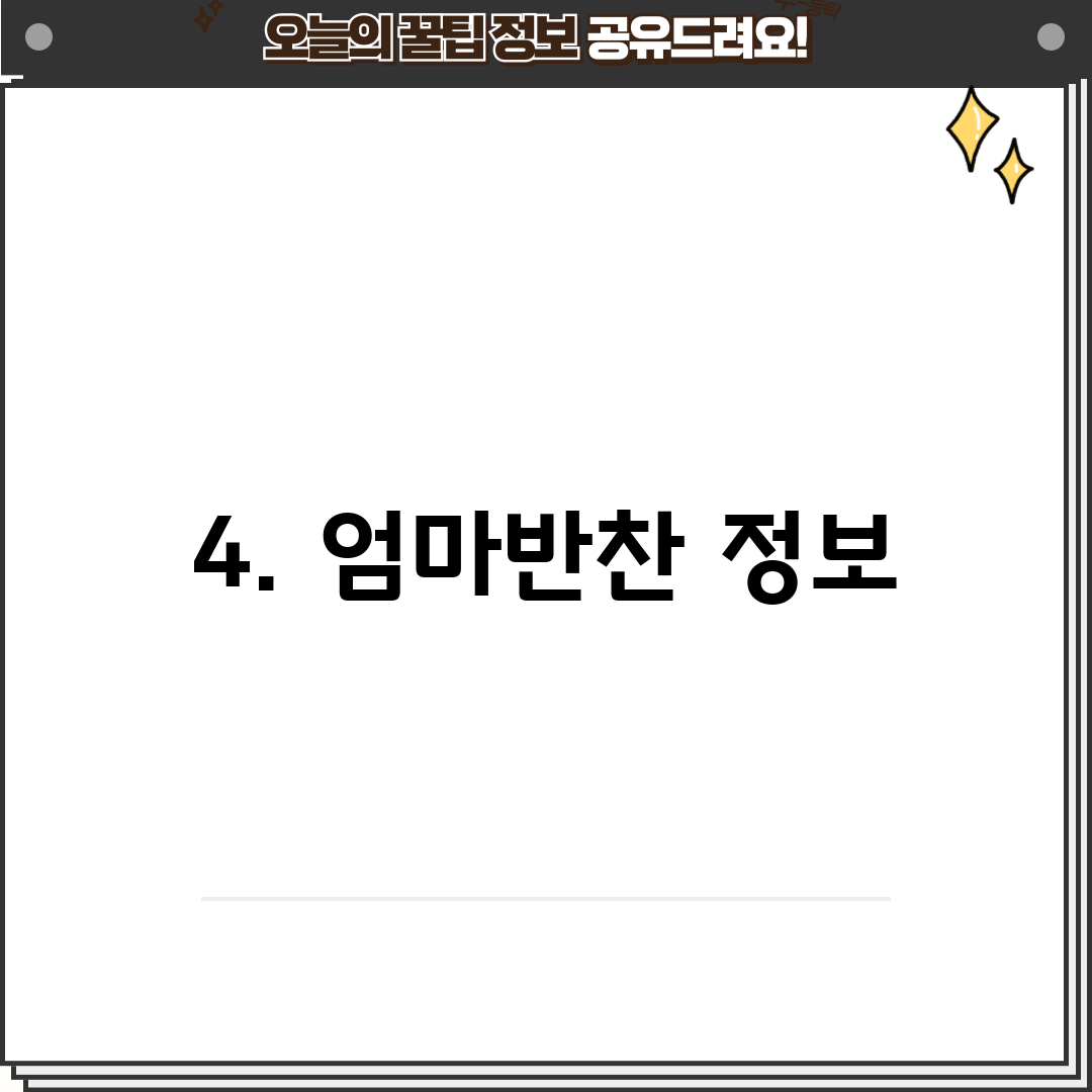4. 엄마반찬 정보