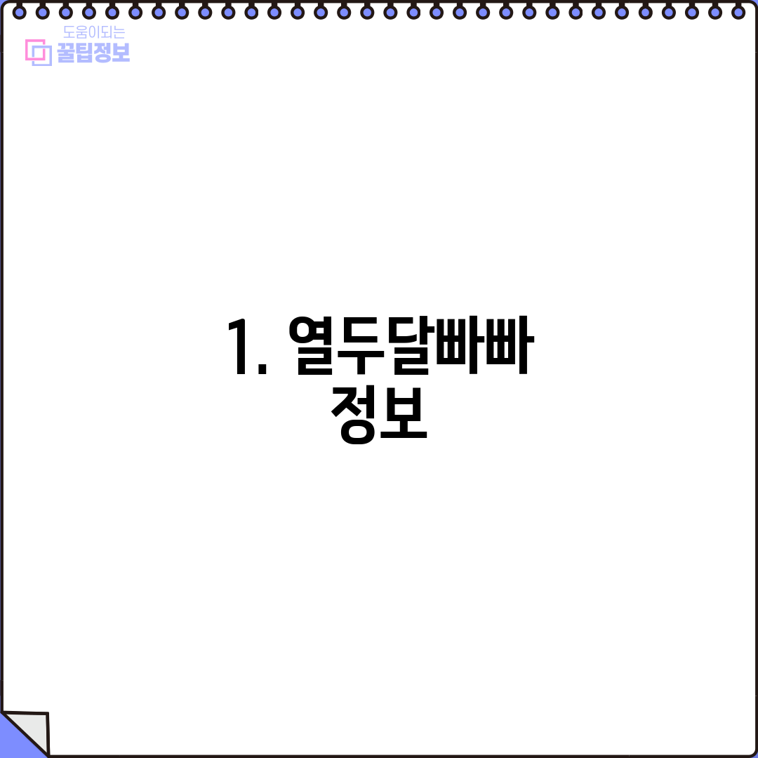 1. 열두달빠빠 정보