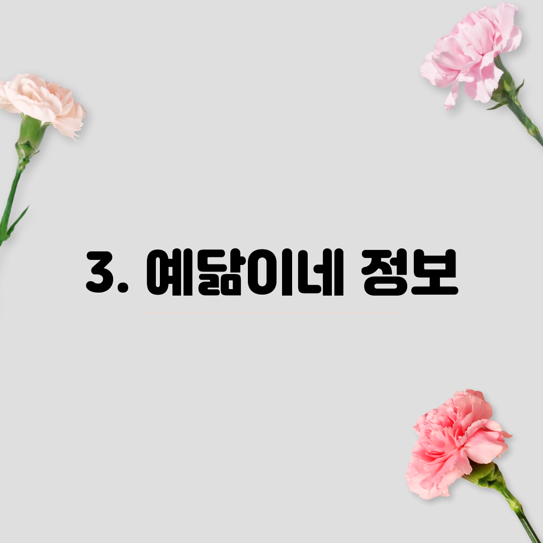 3. 예닮이네 정보