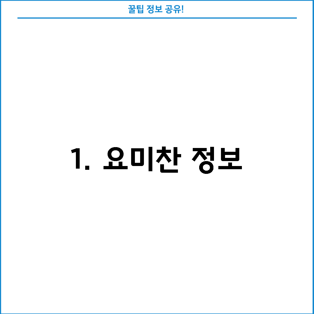 1. 요미찬 정보