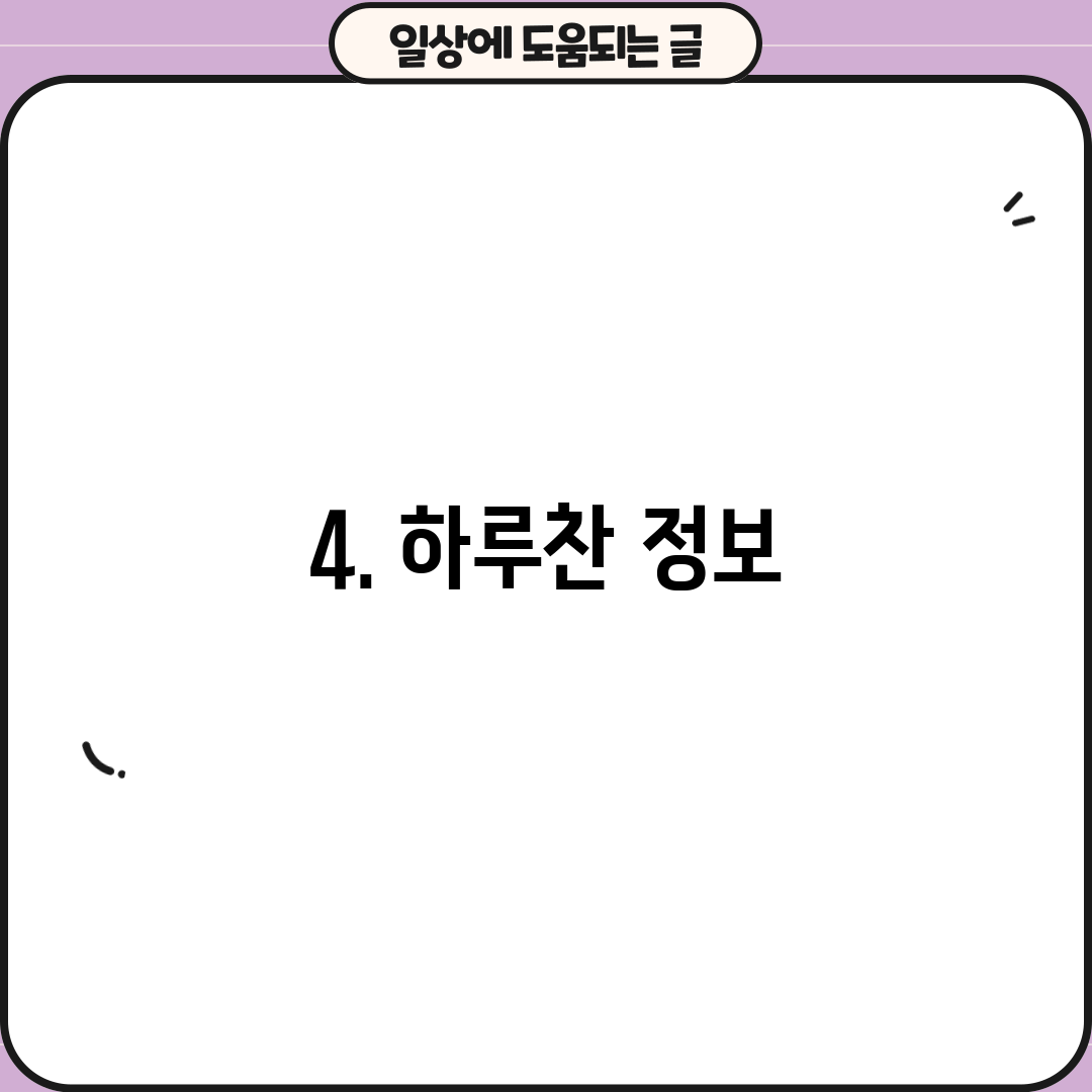 4. 하루찬 정보