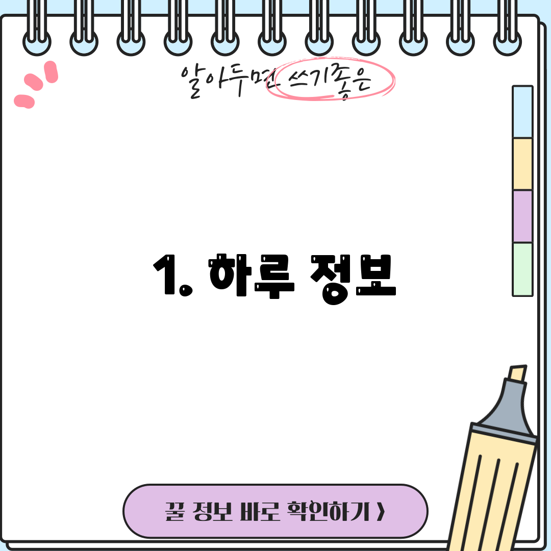 1. 하루 정보