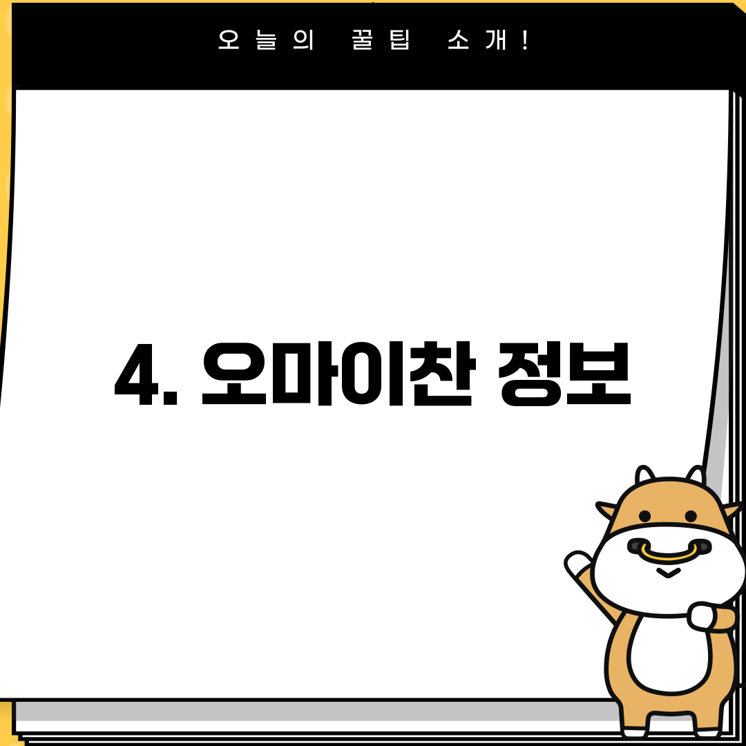 4. 오마이찬 정보