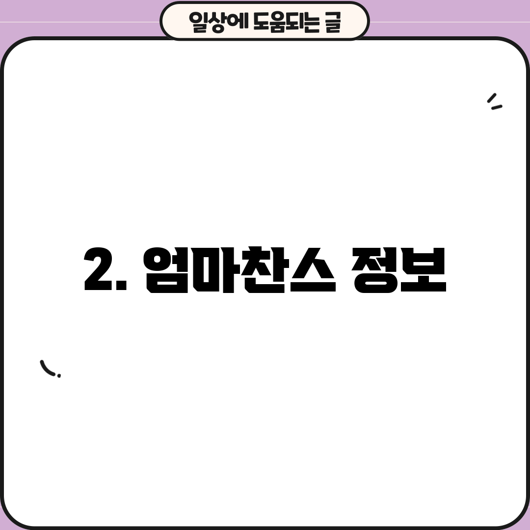 2. 엄마찬스 정보