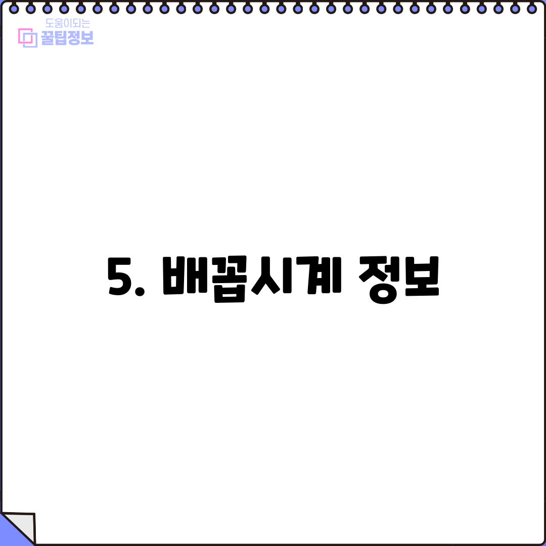 5. 배꼽시계 정보