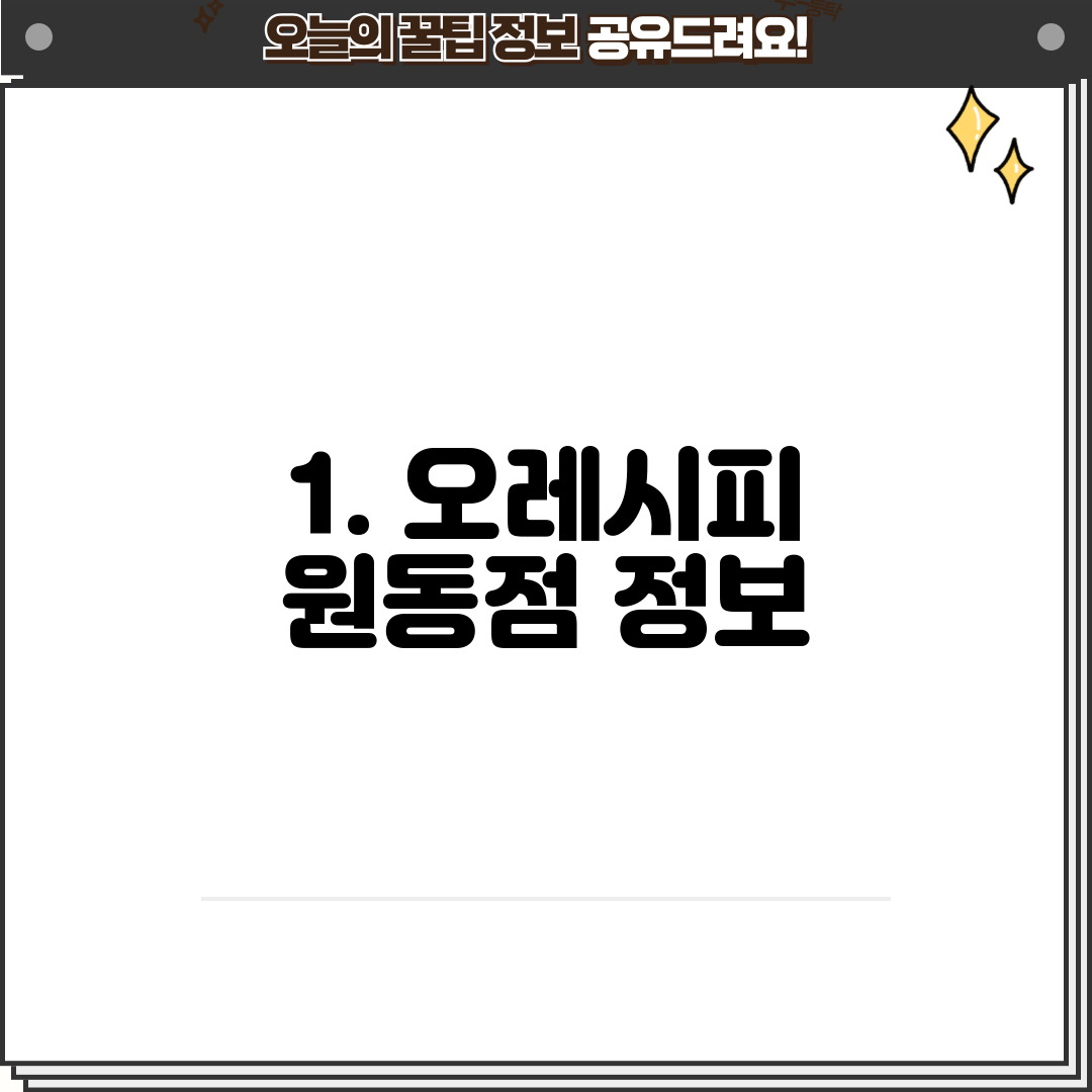 1. 오레시피 원동점 정보