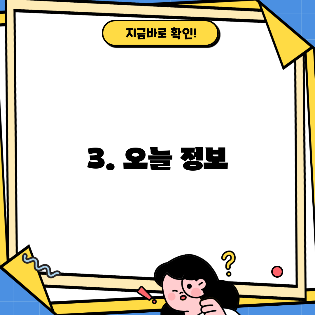 3. 오늘 정보