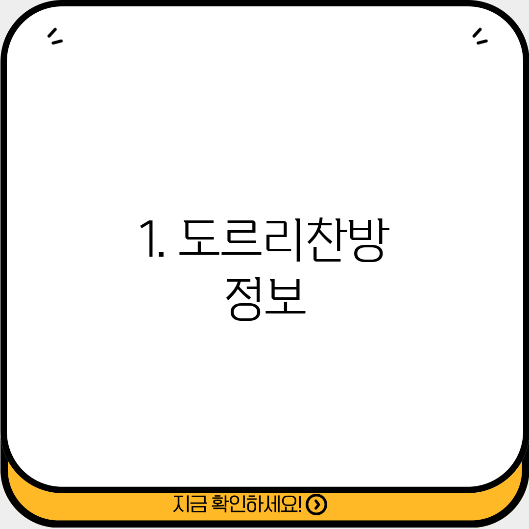 1. 도르리찬방 정보