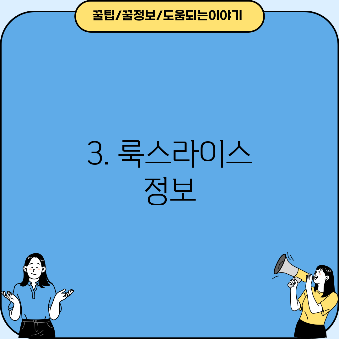 3. 룩스라이스 정보