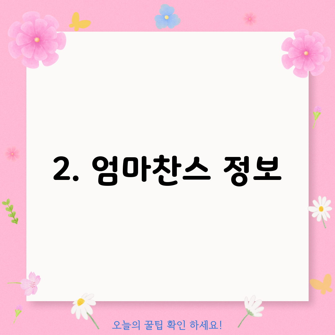 2. 엄마찬스 정보