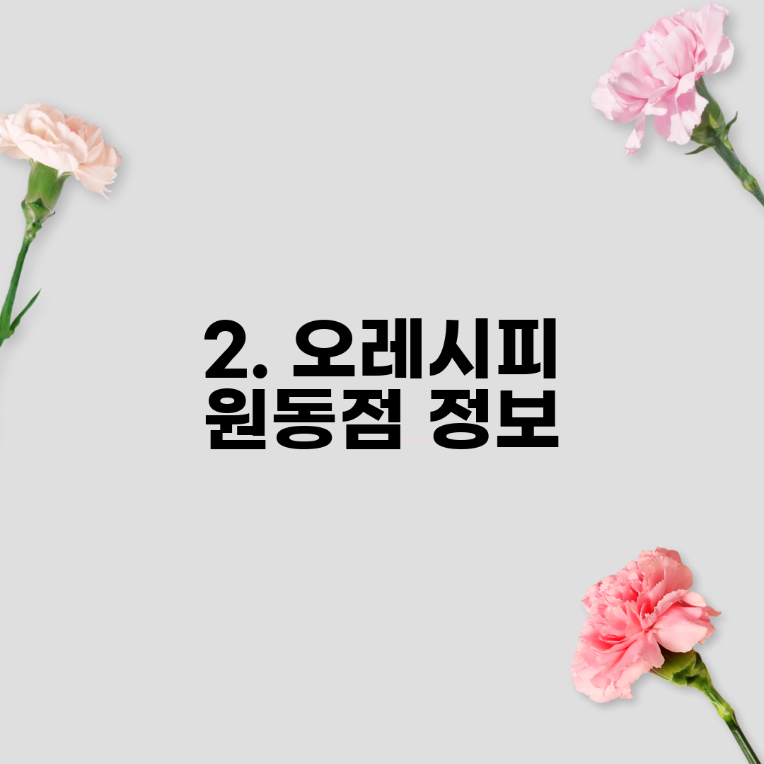 2. 오레시피 원동점 정보