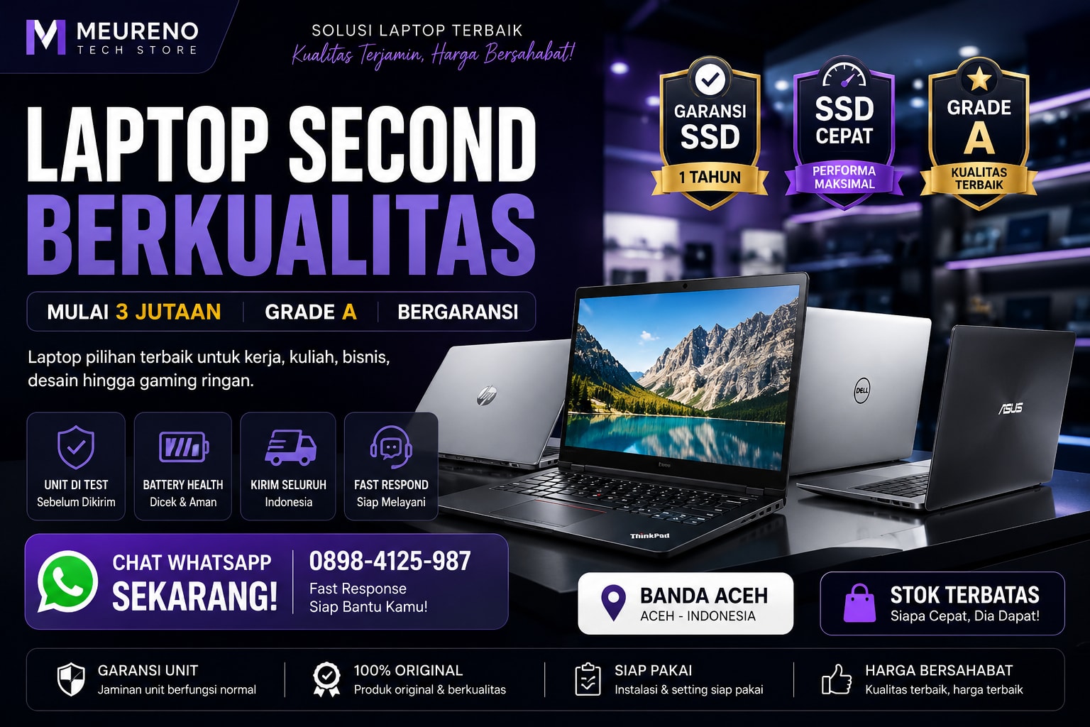 LAPTOP SECOND BERKUALITAS