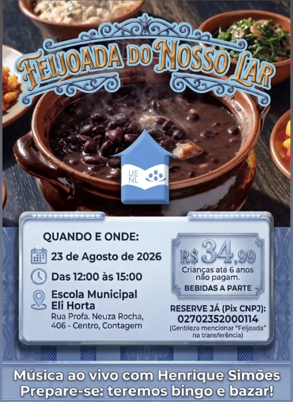 Cartaz da Feijoada do Nosso Lar — 23/08/2026