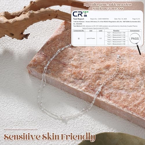 Vue 5 de Bracelets Cheville Femme Argent