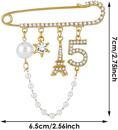 Vue 2 de Numero Strass Broche Broche