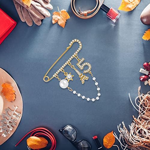 Vue 3 de Numero Strass Broche Broche