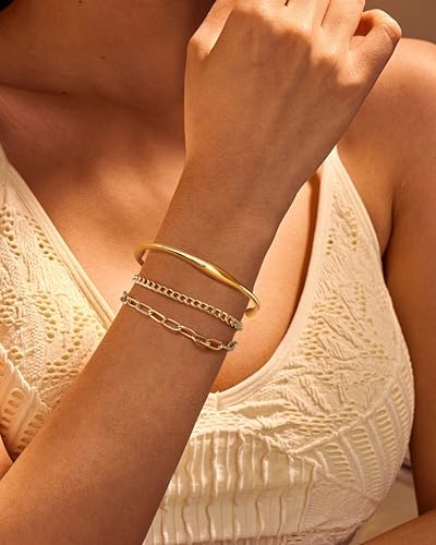 Vue 3 de Bracelet Jonc Femme Acier