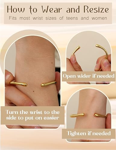 Vue 5 de Bracelet Jonc Femme Acier