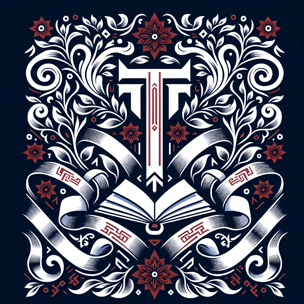 Create a modern Indonesian batik pattern inspired by the Telkom Schools identity. Use the Telkom Schools logo elements: the Open Book shape, dynamic ribbon forms of T and S, and white branch silhouettes. Integrate them into traditional batik motifs such as parang, kawung, or mega mendung, blending contemporary geometric curves with classic batik flow.

Use the Telkom Schools color philosophy: bright red and deep red for courage and strong national spirit, white for purity and good governance, black for confidence and strong character, and grey tones representing technology and universal wisdom.

The pattern should feel elegant, symbolic, culturally rich, and modern, with smooth repetition suitable for fabric printing. High detail, vector-style clean lines, layered shading, balanced contrast, premium textile aesthetic.