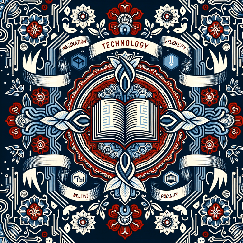 Create a modern Indonesian batik pattern with the SMK Telkom logo as the dominant central motif.
The pattern must integrate the visual identity of Telkom Schools:
– the Open Book curve symbolizing imagination and open mindedness,
– the dynamic ribbons of “T” and “S” representing collaboration, flexibility, and continuous self-development,
– the white branch silhouettes symbolizing exploration, discovery, and wisdom.

Transform these Telkom forms into harmonious batik structures inspired by parang, kawung, and ceplok, while ensuring the SMK Telkom logo remains the primary repeating motif—bold, recognizable, and elegant.

Color palette:
– Primary: Telkom’s signature reds (bright red and deep red), white, black, and technological greys
– Secondary accent: a clean, modern blue tone (representing BISA: Brilliant, Innovative, Smart, Adaptive) subtly woven as highlights or modular geometry

No bee, no honeycomb, no stinger elements.

Style direction: seamless textile pattern, vector precision, balanced symmetry, modern–heritage fusion, premium fabric aesthetic.
Maintain strong Telkom character while presenting fresh, futuristic academic energy.