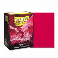 龍盾Dragon Shield 100 - 標準尺寸Standard Deck Protector Sleeves - 雙面色磨砂卡套Dual Matte - 怒火紅Fury - AT-15055