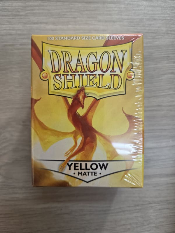 龍盾Dragon Shield 100 - AT-11014- 龍盾卡套標準尺寸(100入)Standard Deck Protector Sleeves - 磨砂Matte Yellow黃色