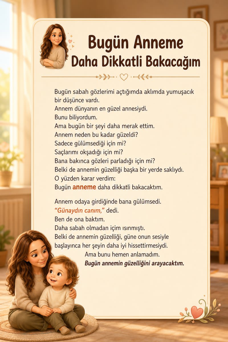 “Annem dünyanın en güzel annesi…”