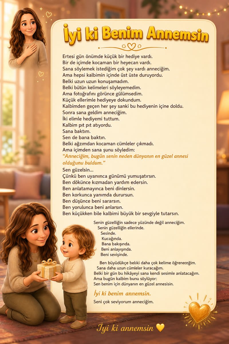 Annenin güzelliği kalbindedir