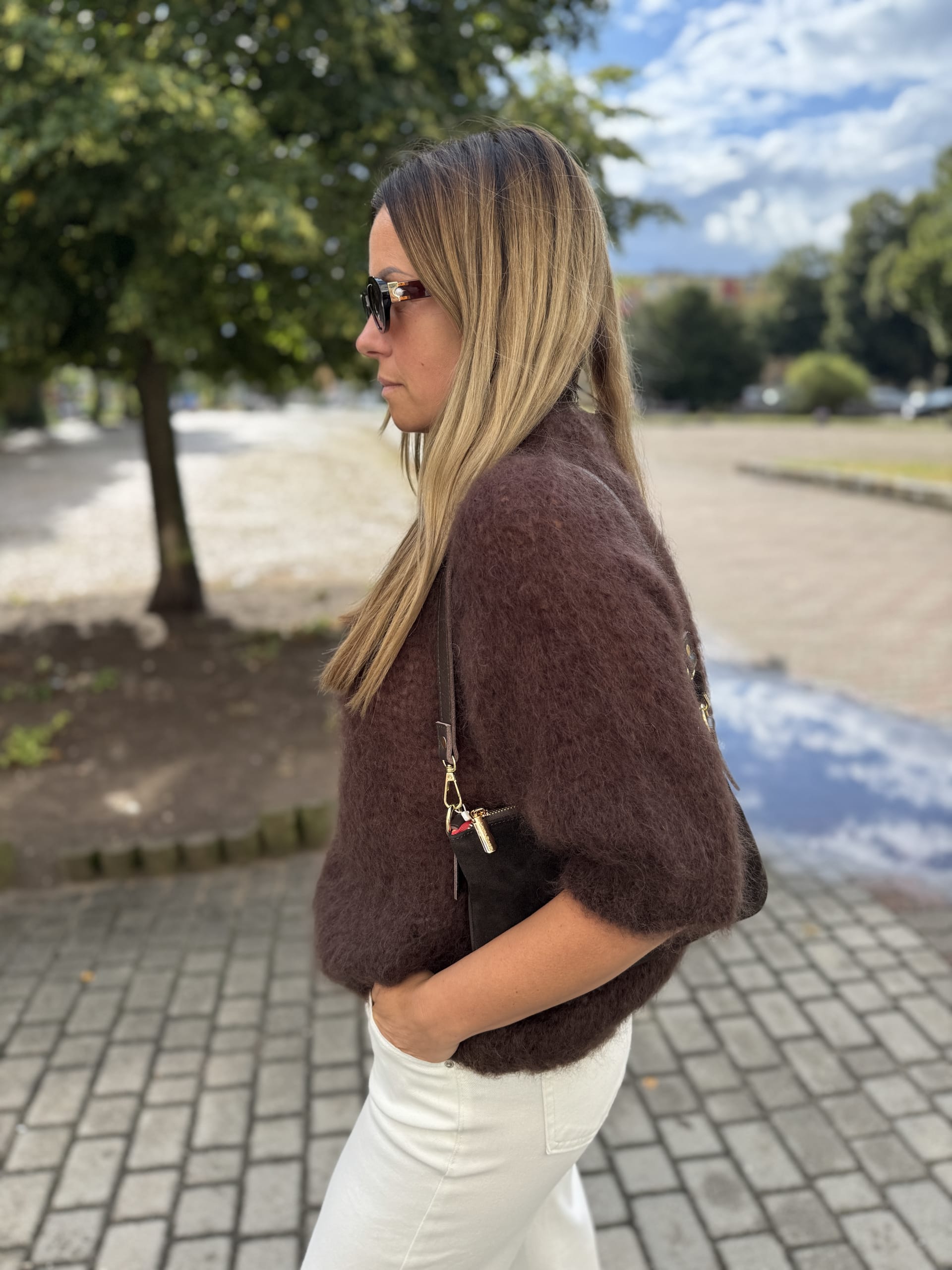 Sweter moherowy Verona - czekoladowy - drugie zdjecie