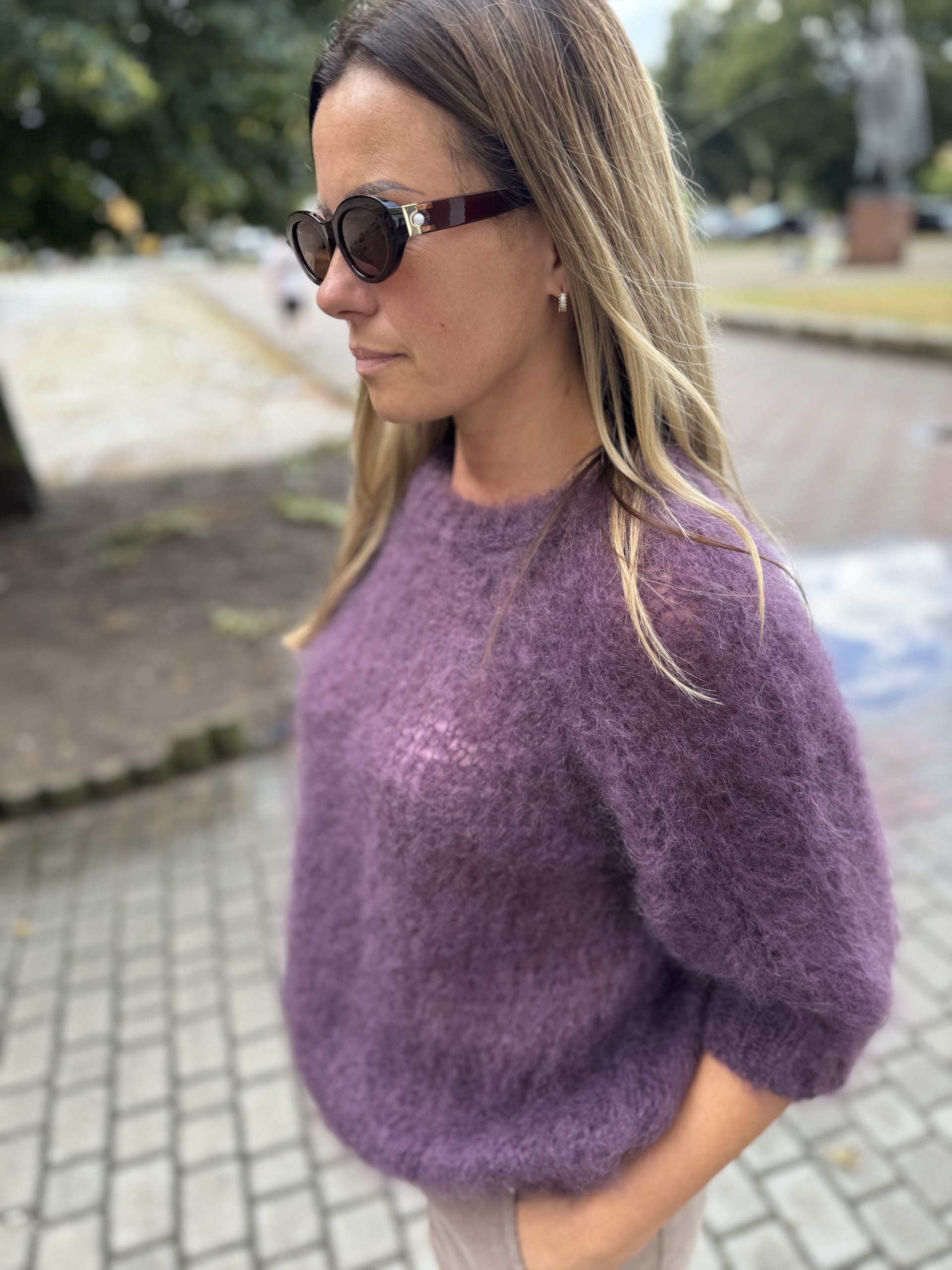 Sweter moherowy Verona - śliwkowy 3