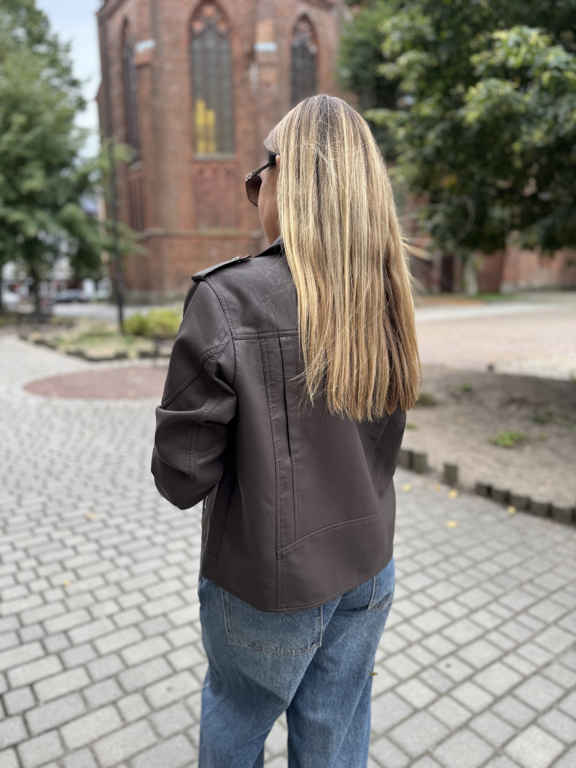 Skórzana ramoneska brązowa Big 4