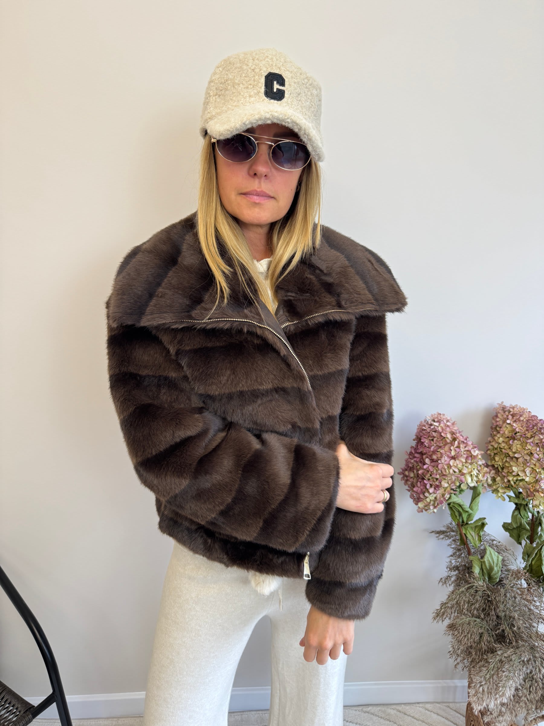 Dwustronna Kurtka Oversize Queen Elegance - Ciemny Brąz 5
