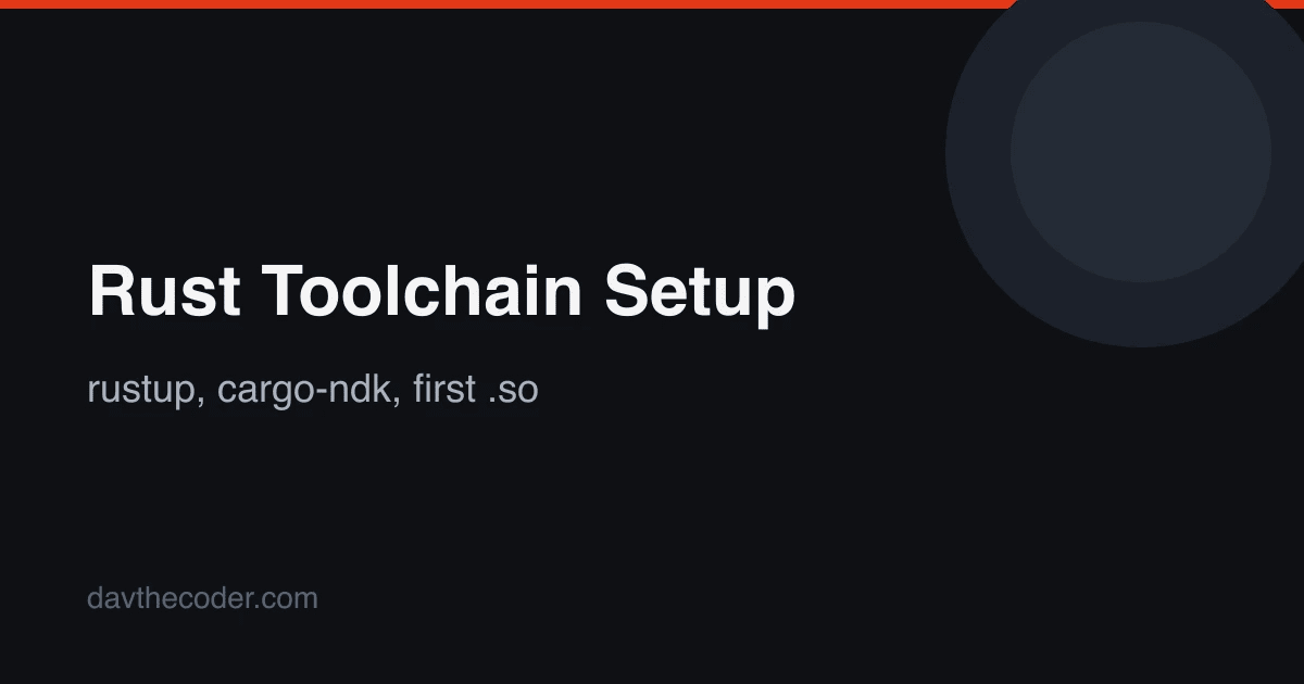 The Complete Rust Toolchain Setup for Android: rustup, cargo-ndk, and Your First .so in an APK