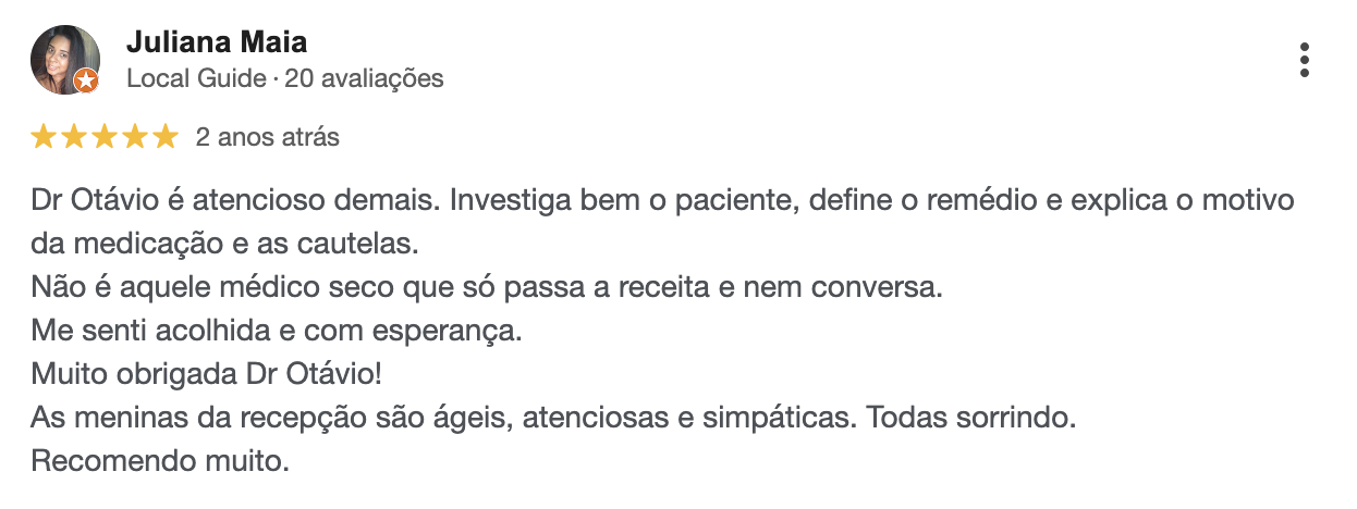 Avaliação de paciente 1