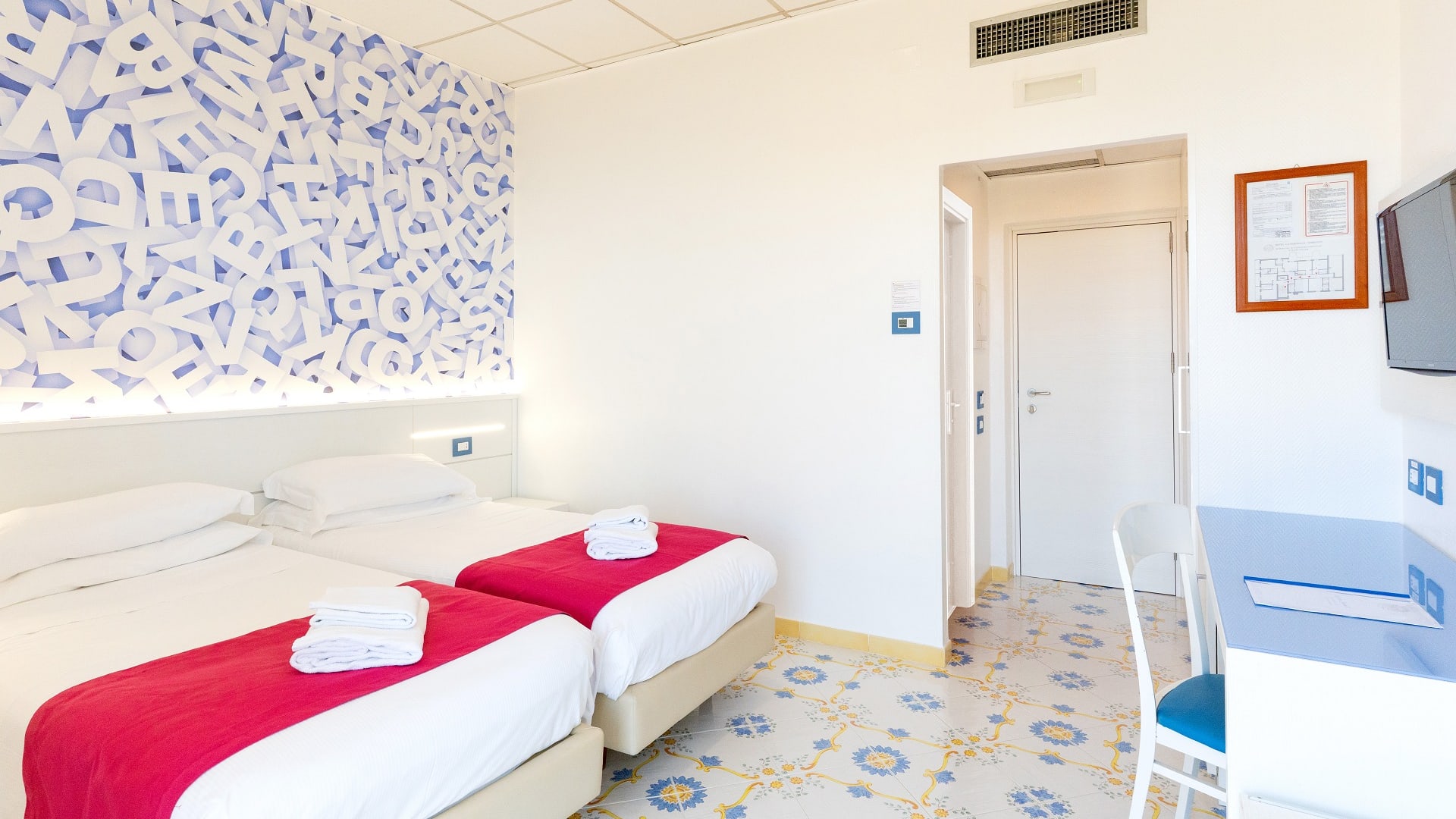 Ett av hotellets rum