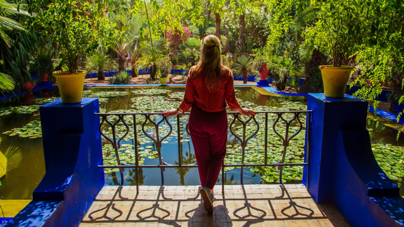 Majorelle trädgården - en oas i Marrakech. Majorelle trädgården - en oas i Marrakech.