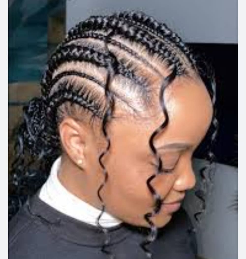 Stitch Braids with Tendril Curls