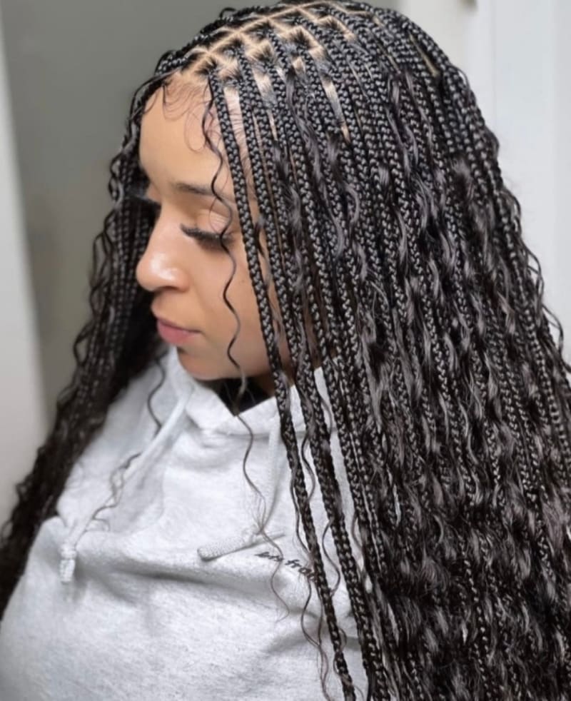 Smedium knotless boho